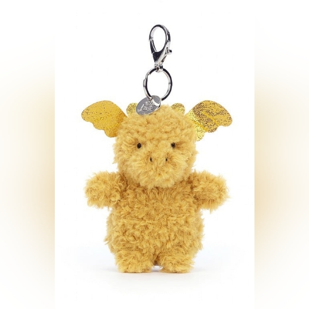 Golden Dragon Jelly cat Keychain with Gold Wings